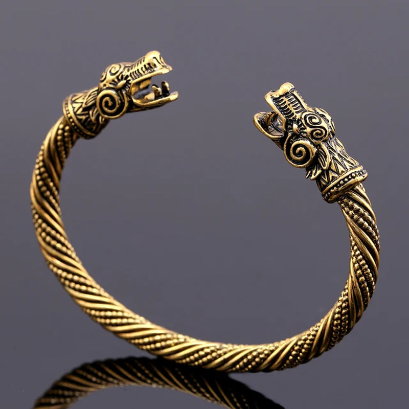 Kaymen Vintage Statement Cuff Bangle Bracelet for Men Women Unisex Jewelry Inlaid Tiger'S-Eye Stone Viking Bangle