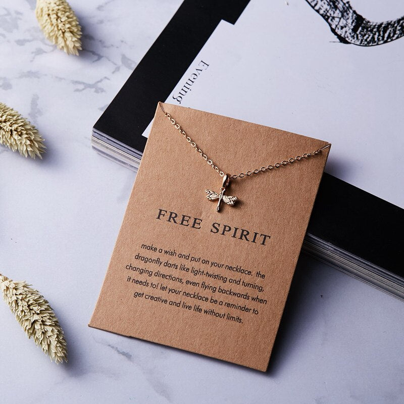 Fashion Butterfly Pearl Pendant Necklace for Women Gold Color Chain Lucky Elephant Dragonfly Charm Choker Jewelry Girl Gifts