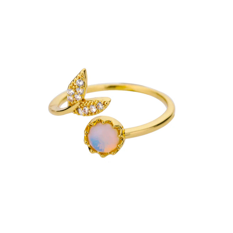 Zircon Moon Rings for Women Stainless Steel Glowing Moon Star Adjustable Finger Ring Aesthetic Wedding Jewelery Gift Bague Femme